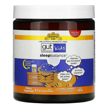 Country Life, Gut Connection Kids, Sleep Balance, Chocolate Flavor Powder