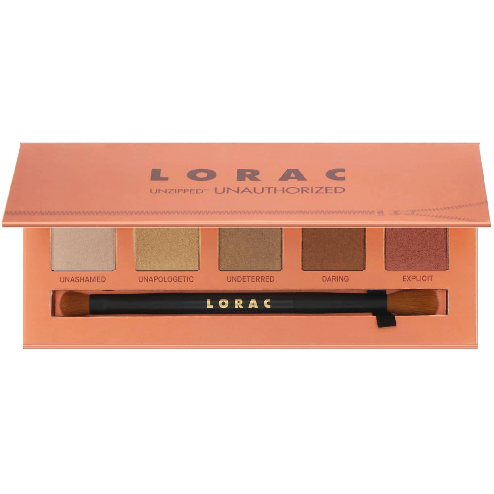Lorac, Unzipped Unauthorized Eye Shadow Palette with Dual-Ended Brush