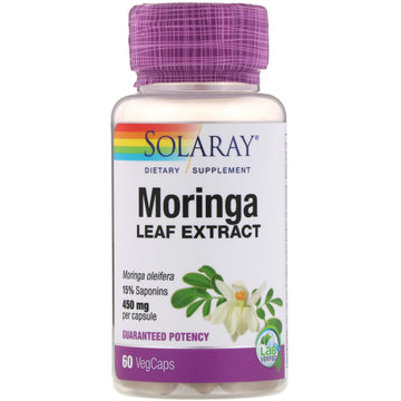 Solaray, Moringa Leaf Extract, 450 mg Vegcaps