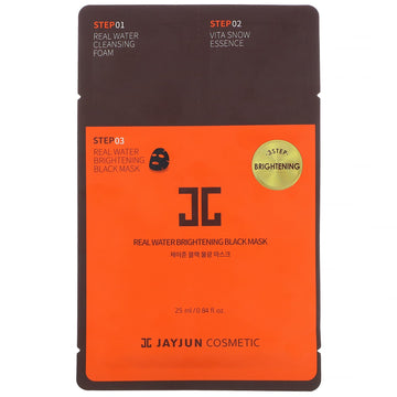 Jayjun Cosmetic, Real Water Brightening Black Beauty Mask, 3 Step Brightening