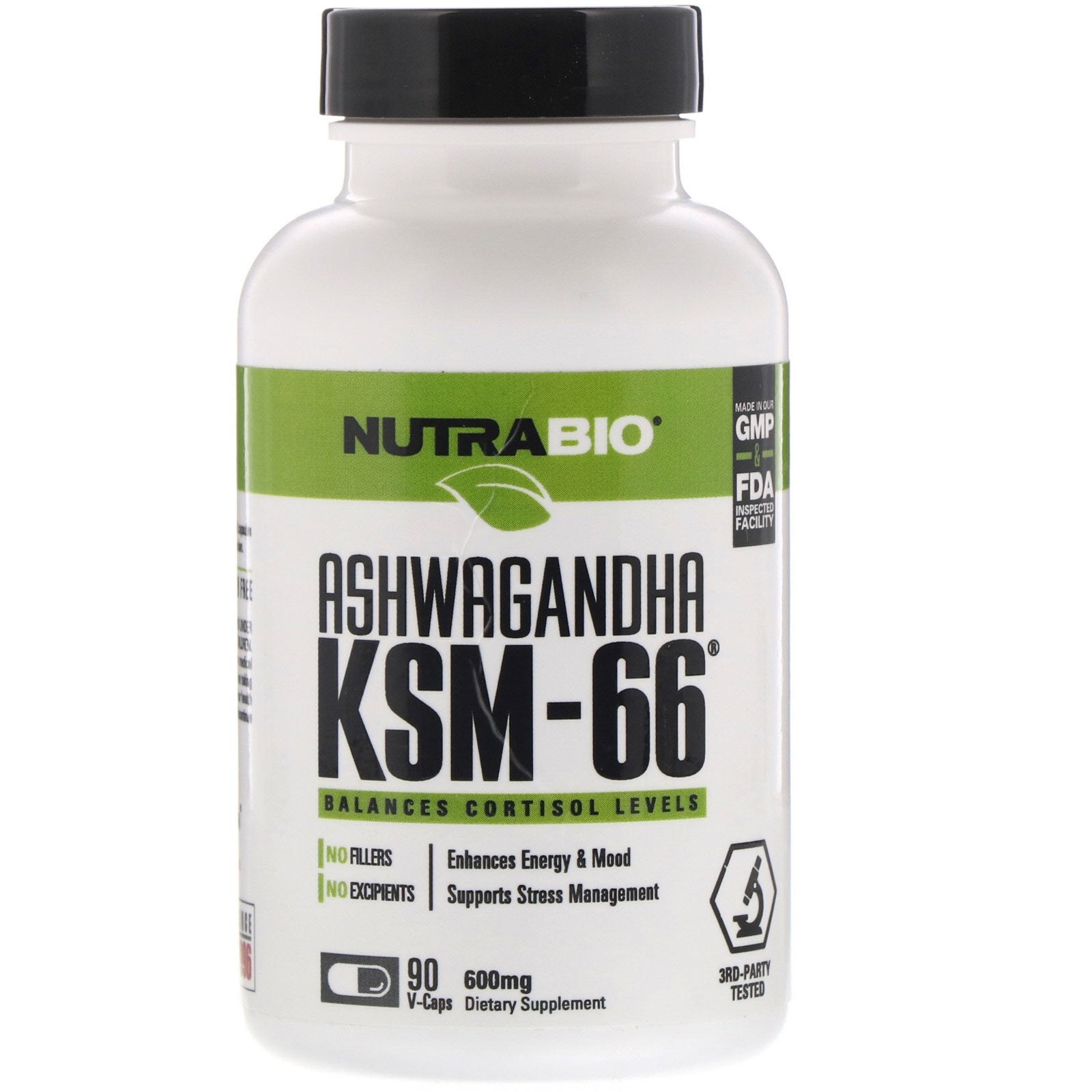 Nutrabio Labs, Ashwagandha Ksm-66, 600 Mg, V-Caps