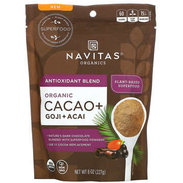 Navitas Organics, Antioxidant Blend, Organic Cacao + Goji + Acai (227 g)