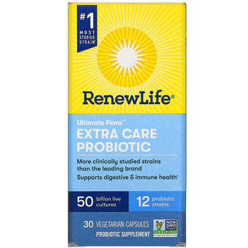 Renew Life, Extra Care, Ultimate Flora Probiotic, 50 Billion Live Cultures Vegetarian Capsules