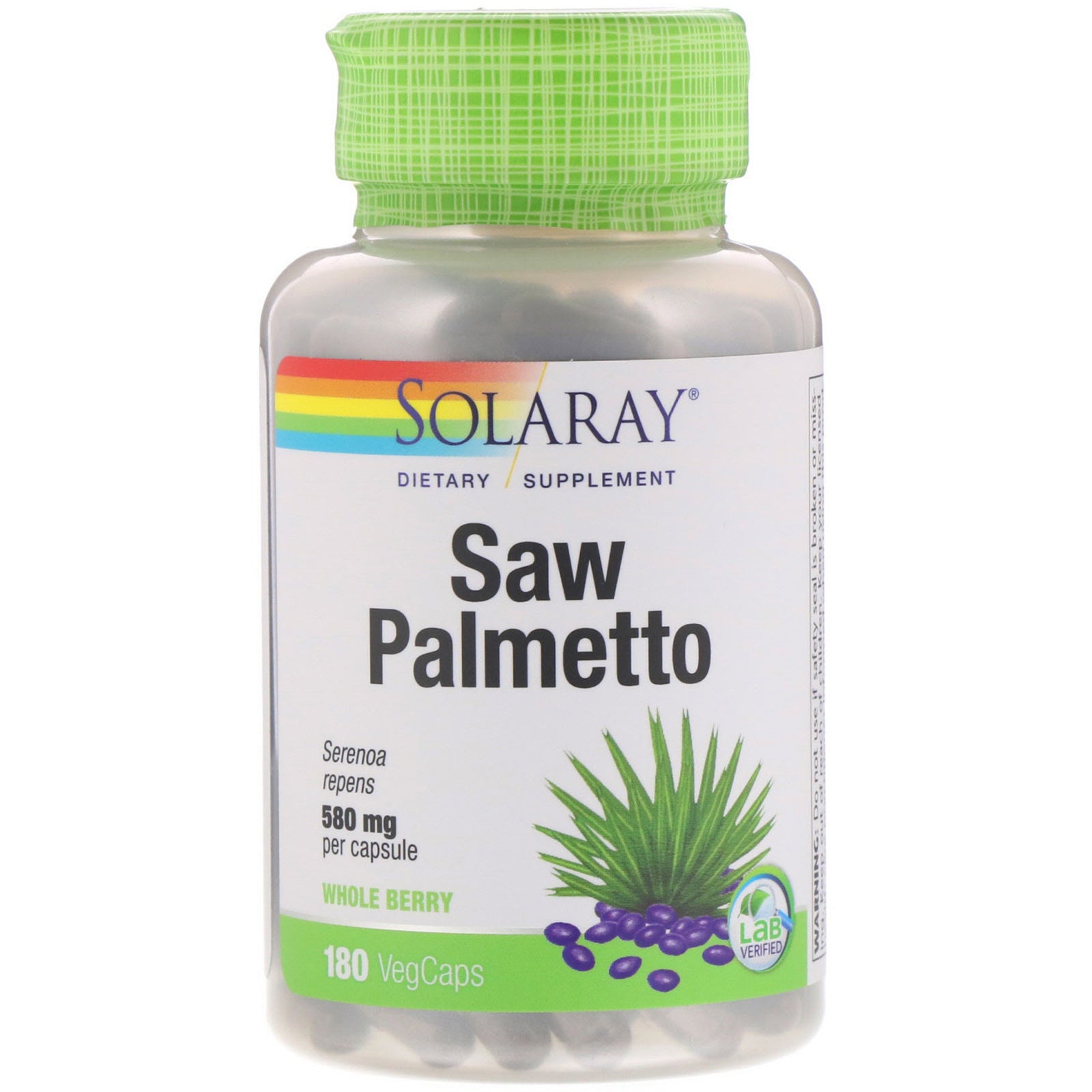 Solaray, Saw Palmetto Whole Berry, 580 mg