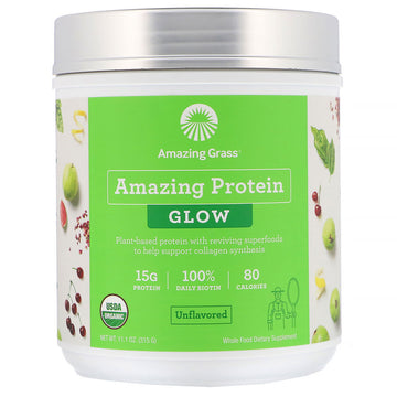 Amazing Grass, Organic Amazing Protein, Glow, Unflavored (315 g)