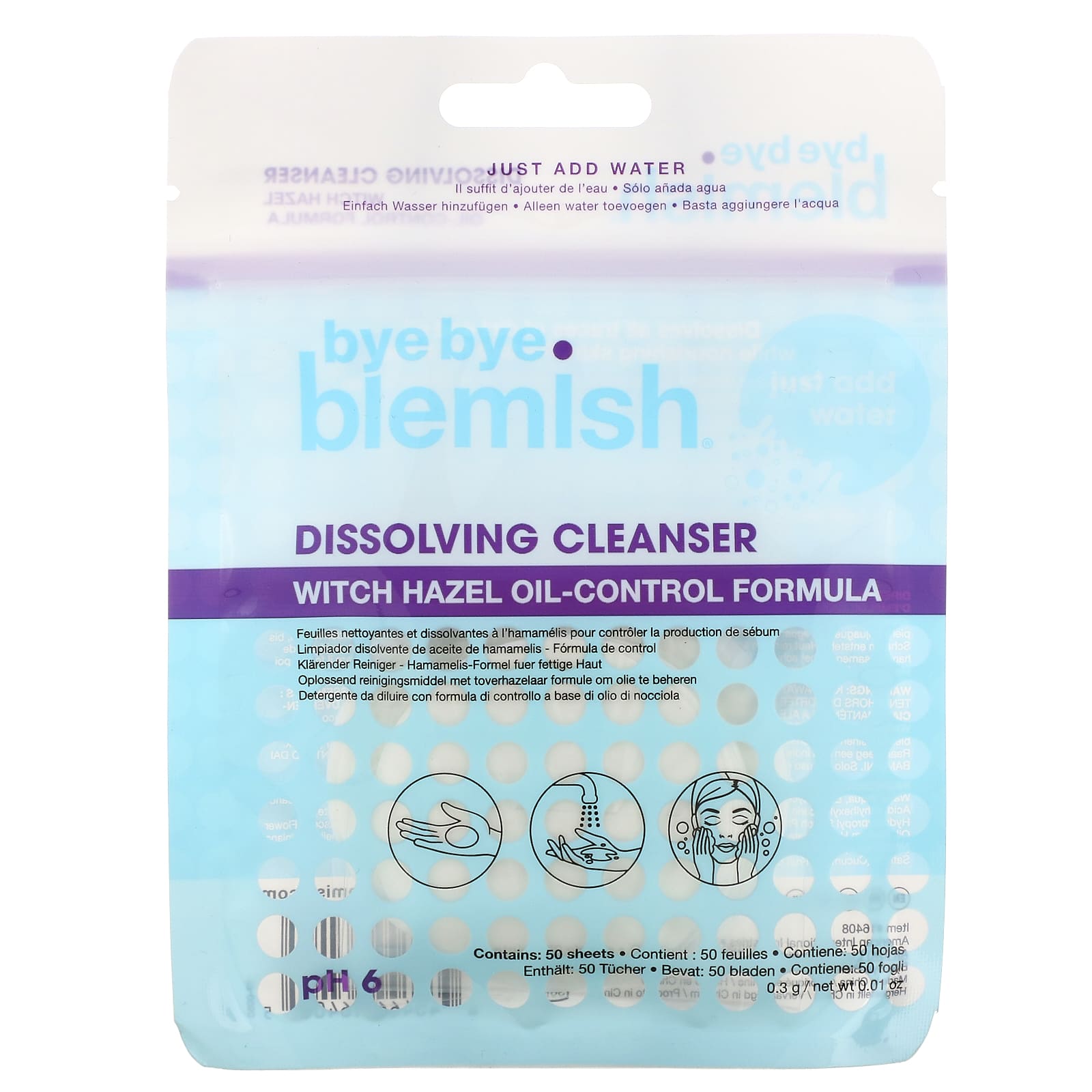 Bye Bye Blemish, Dissolving Cleanser, Witch Hazel Oil-Control Formula 0.01 oz (0.3 g)