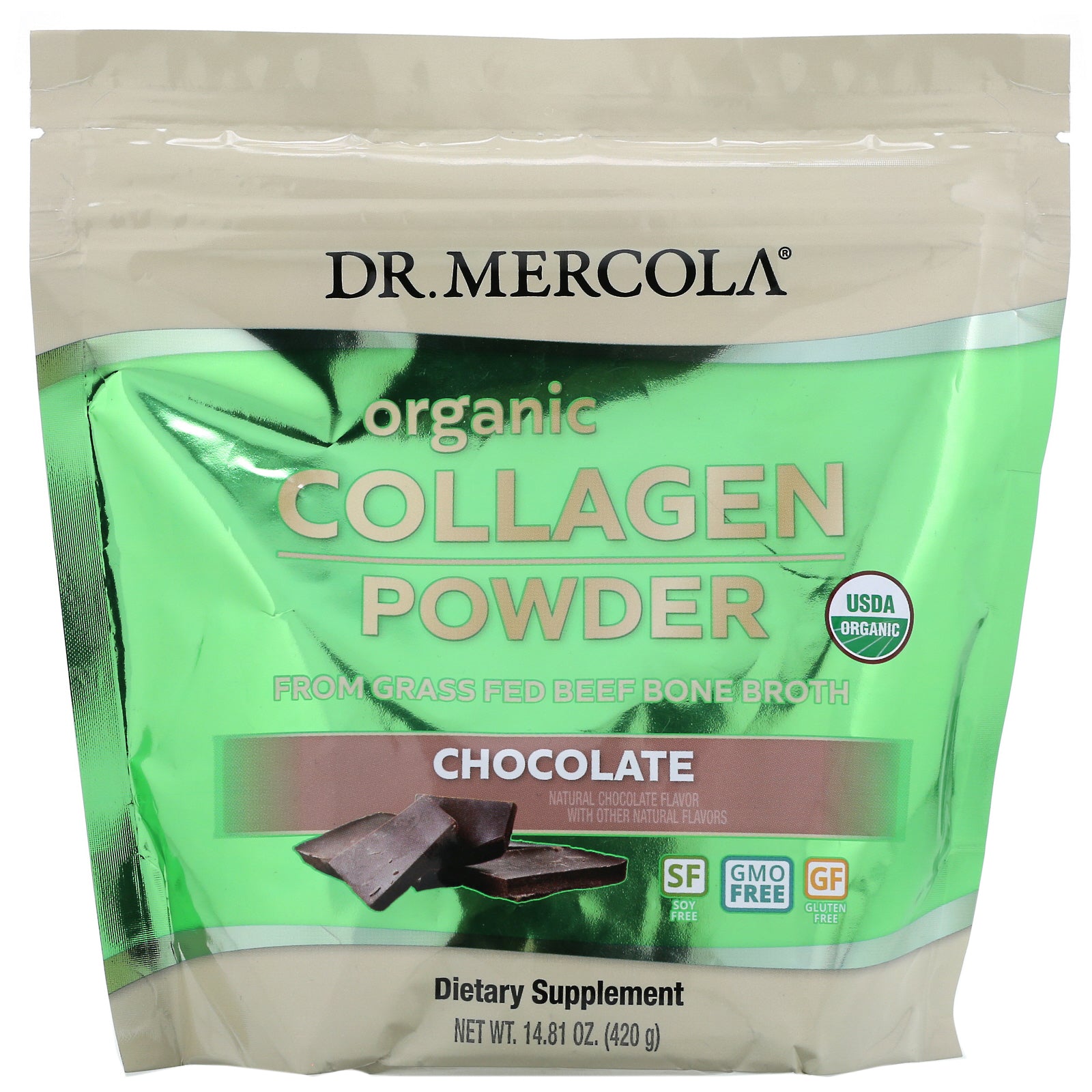 Dr. Mercola, Organic Collagen Powder, Chocolate