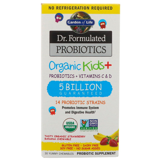 Garden of Life, Dr. Formulated Probiotics, Organic Kids +, Tasty Organic, 30 Yummy Chewables
