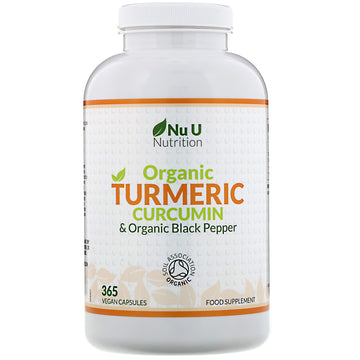 Nu U Nutrition, Organic Turmeric Curcumin & Organic Black Pepper, Vegan Capsules