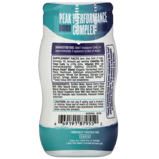 Zhou Nutrition, Neuro-Peak, Nutrient-Infused Water Enhancer, Berry