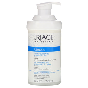 Uriage, Xemose, Lipid-Replenishing Anti-Irritation Cream, Fragrance-Free (400 ml)