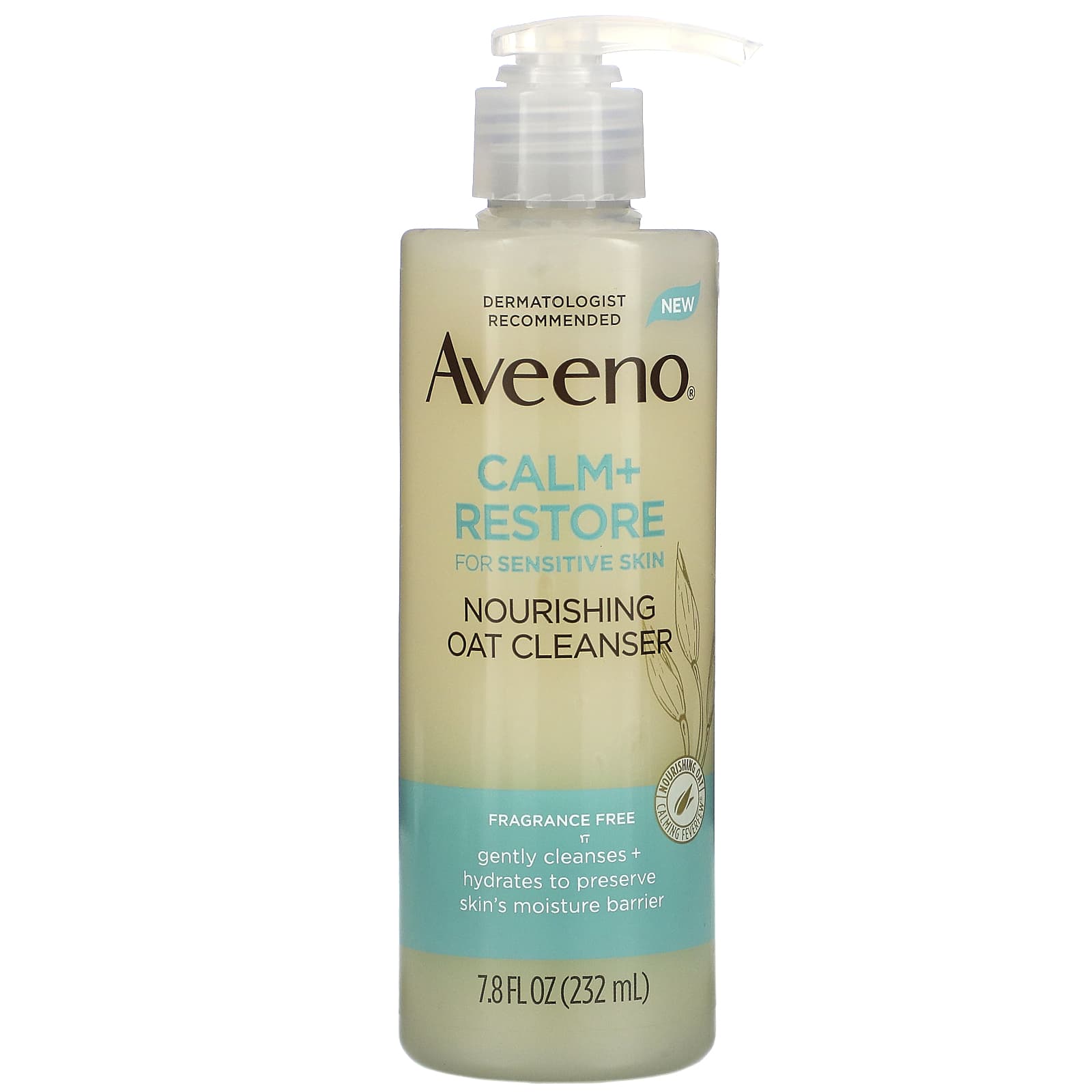 Aveeno, Calm + Restore, Nourishing Oat Cleanser, Fragrance Free