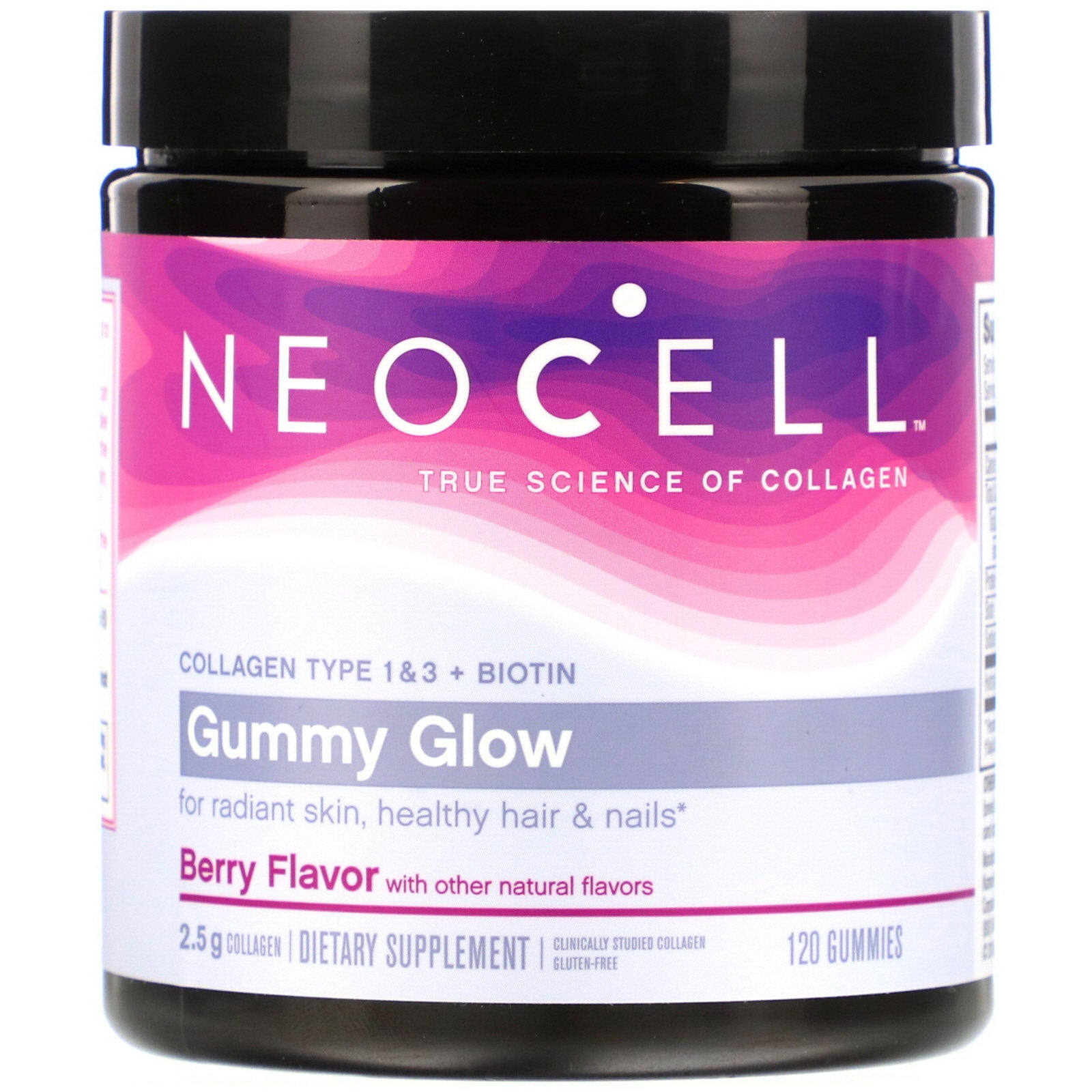 Neocell, Gummy Glow, Collagen Type 1 & 3 + Biotin, Berry ,Gummies