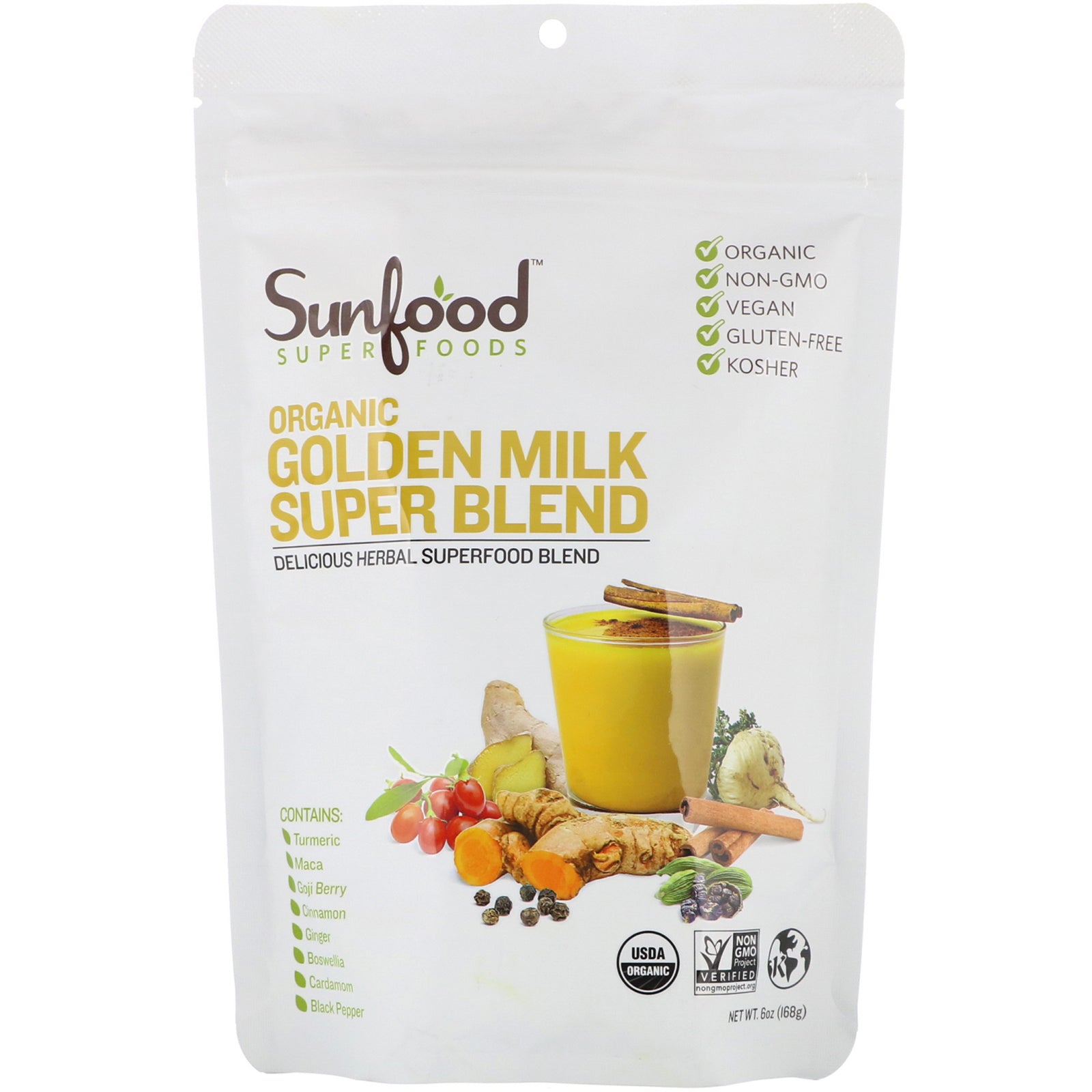 Sunfood, Organic Golden Milk Super Blend Powder