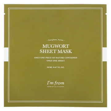 I'm From, Mugwort Beauty Sheet Mask, 0.67 fl oz (20 ml)