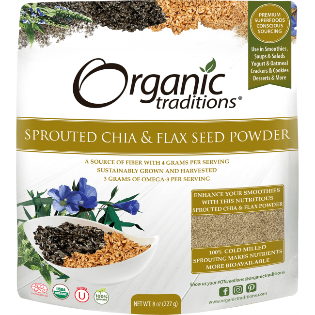 Organic Traditions - Sprouted Chia and Flax Seed Powder