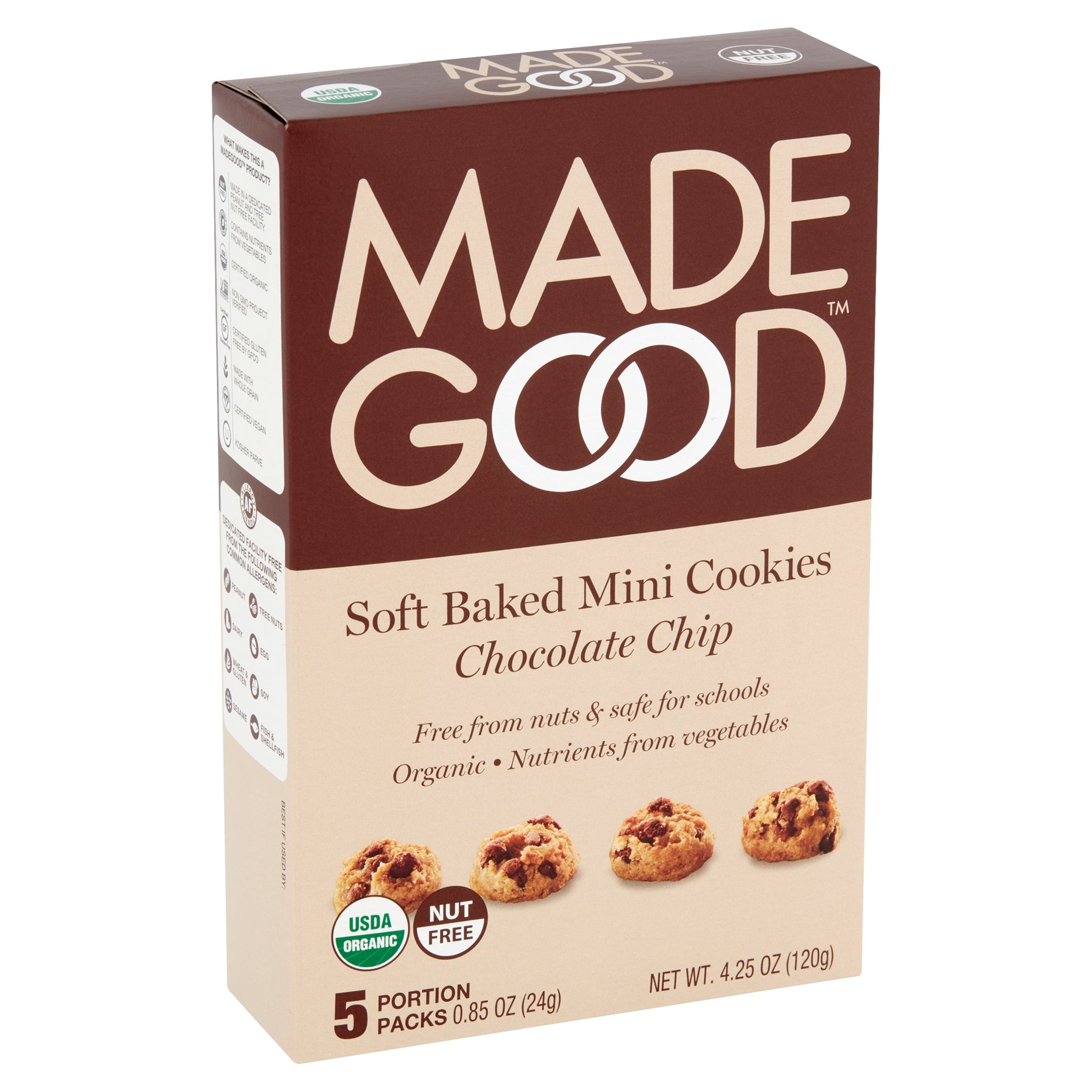 MadeGood Chocolate Chip Soft Baked Mini Cookies, 5 count