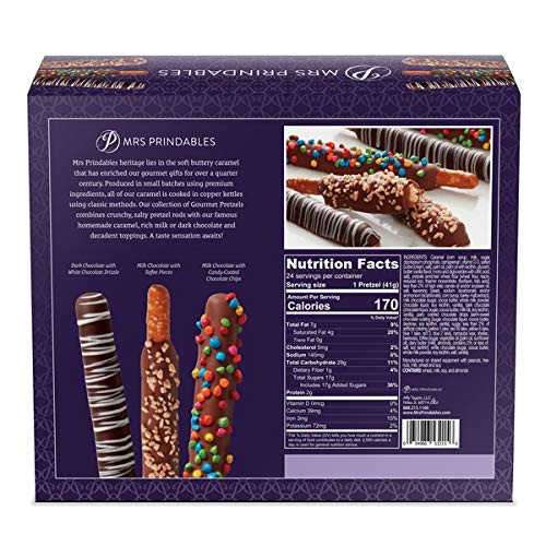 Mrs. Prindables Chocolate Dipped Candy Caramel Pretzel Rods