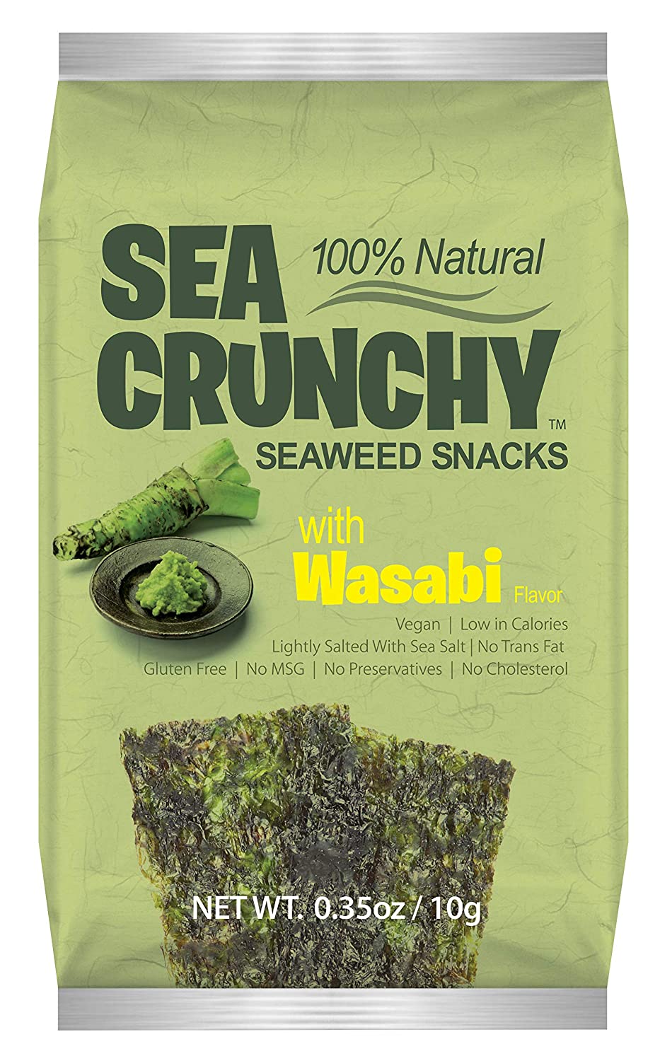 Sea Crunchy Seaweed Snacks with Wasabi Case of 12