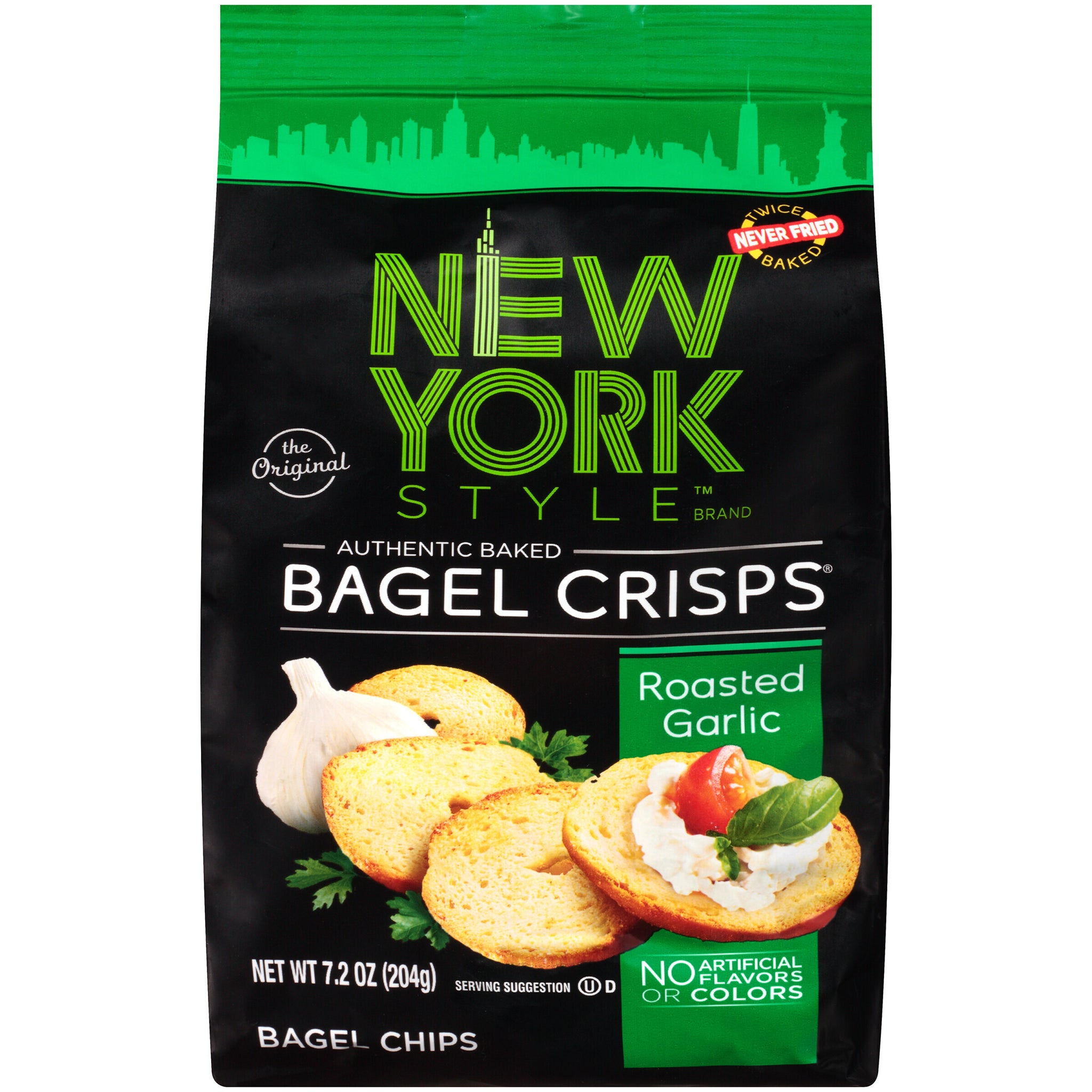 New York Style Bagel Crisps The Original Authentic Baked Roasted Garlic Bagel Chips