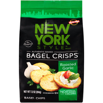 New York Style Bagel Crisps The Original Authentic Baked Roasted Garlic Bagel Chips