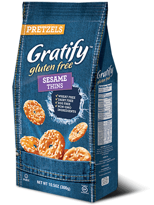 Gratify Gluten Free Sesame Pretzel Thins