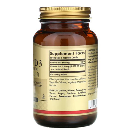 Vitamin D3 (Cholecalciferol) 100 V Caps By Solgar