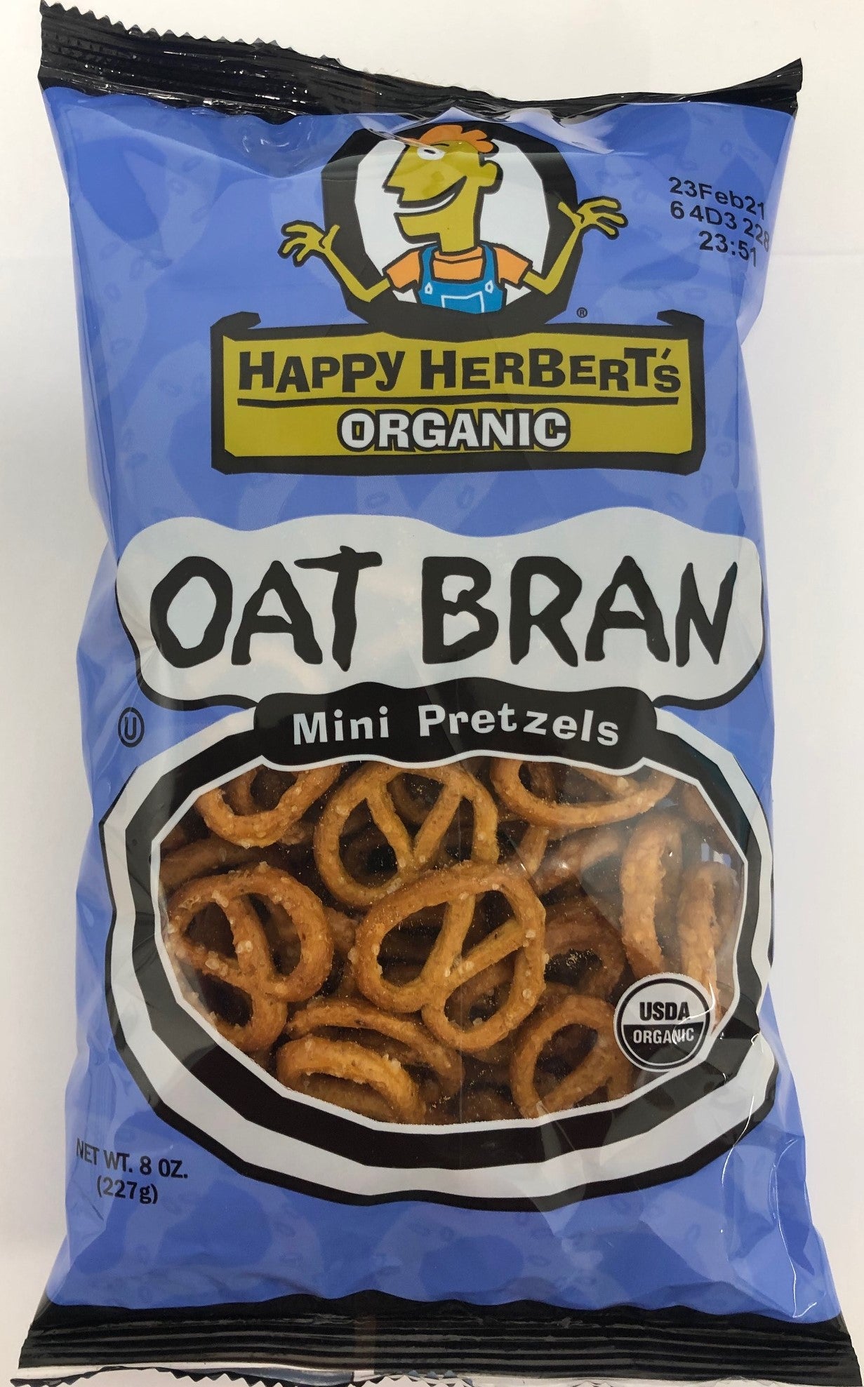 Happy Herbert's Organic Oat Bran Mini Pretzels Case of 12