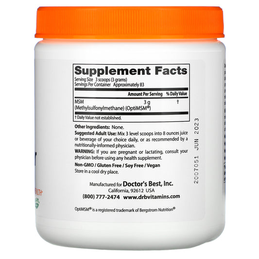 Doctor's Best, MSM Powder with OptiMSM