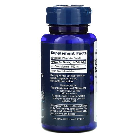 Life Extension, D, L-Phenylalanine, 500 mg