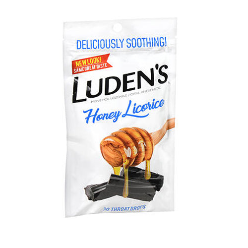 Ludens Throat Drops Honey Licorice 30 each By Ludens