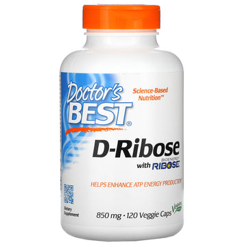 Doctor's Best, D-Ribose with BioEnergy Ribose, 850 mg Veggie Caps