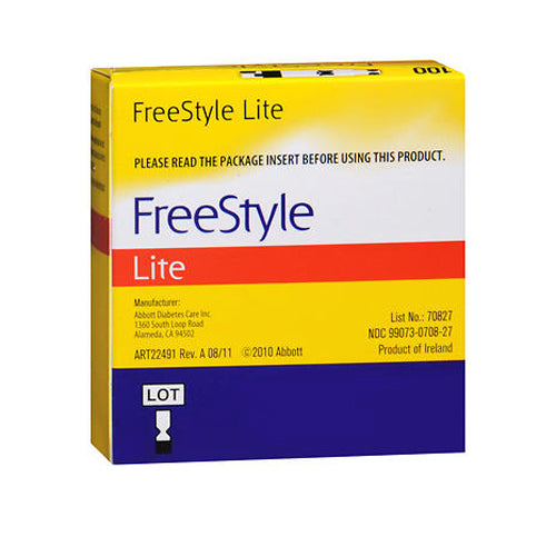 Freestyle Lite Blood Glucose Test Strips 100 each By Abbott 