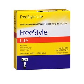 Freestyle Lite Blood Glucose Test Strips 100 each By Abbott 