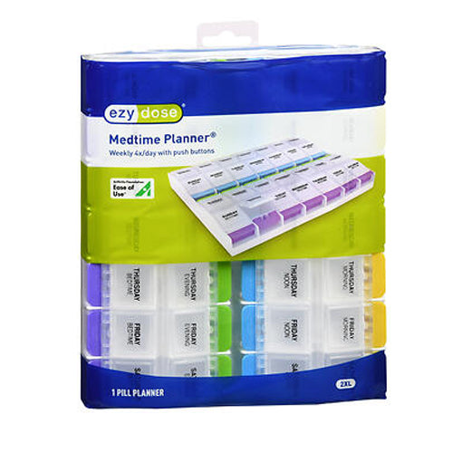 Ezy Dose Weekly 4X/Day With Push-Buttons Medtime Planner 2Xl
