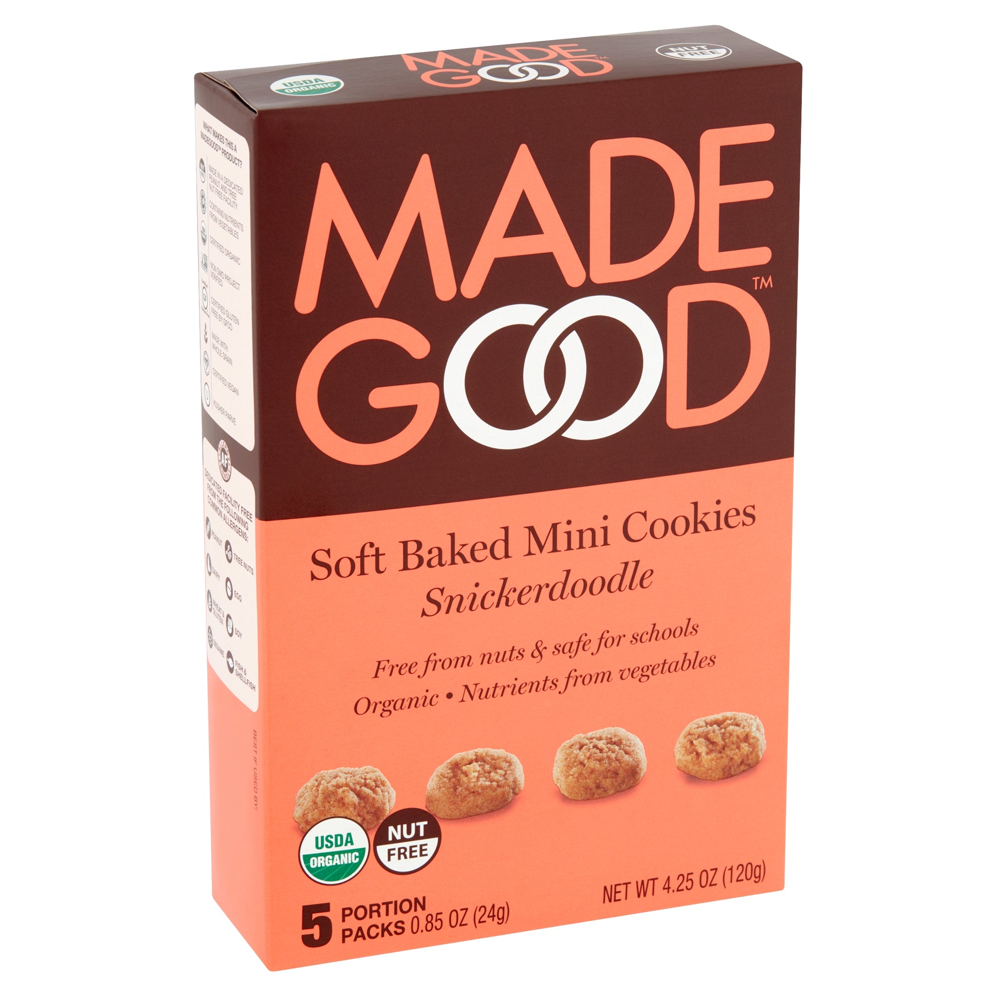 MadeGood Snickerdoodle Soft Baked Mini Cookies, 5 count