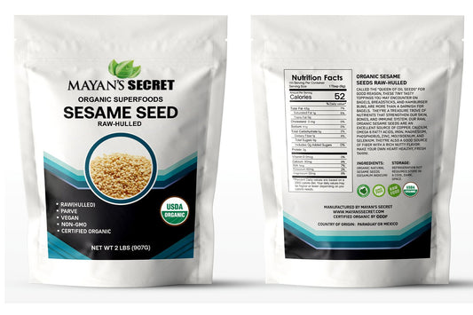 USDA Certified Organic hulled Sesame Seeds,  Gluten Free, Raw,Keto Friendly
