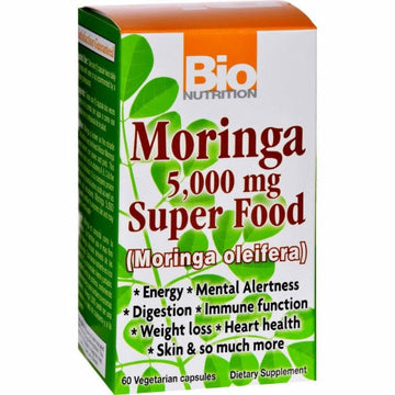 Moringa Super Food 5000 mg 60 VEG CAPS By Bio Nutrition Inc