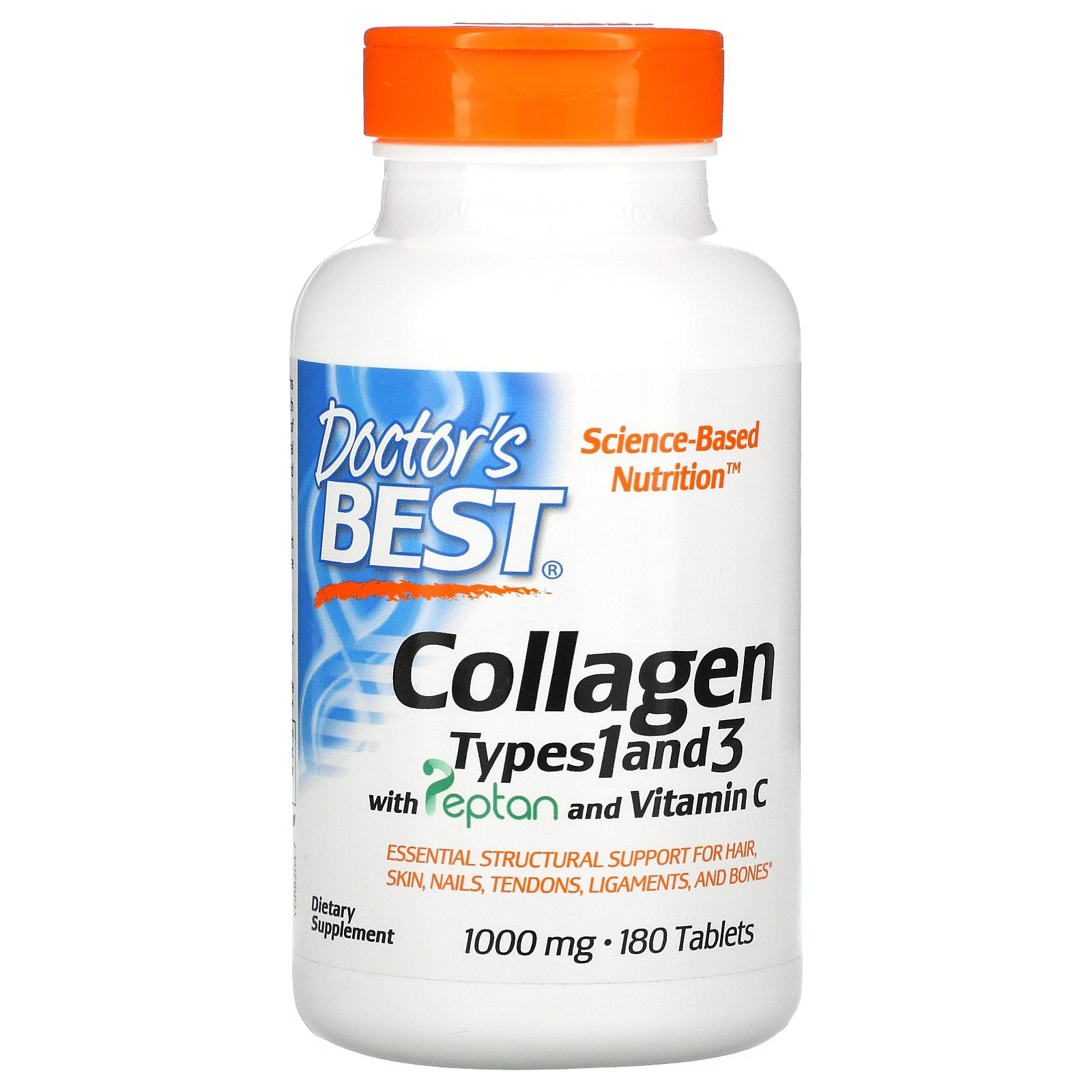Doctor's Best, Collagen Types 1 and 3 with Peptan and Vitamin C, 1,000 mg