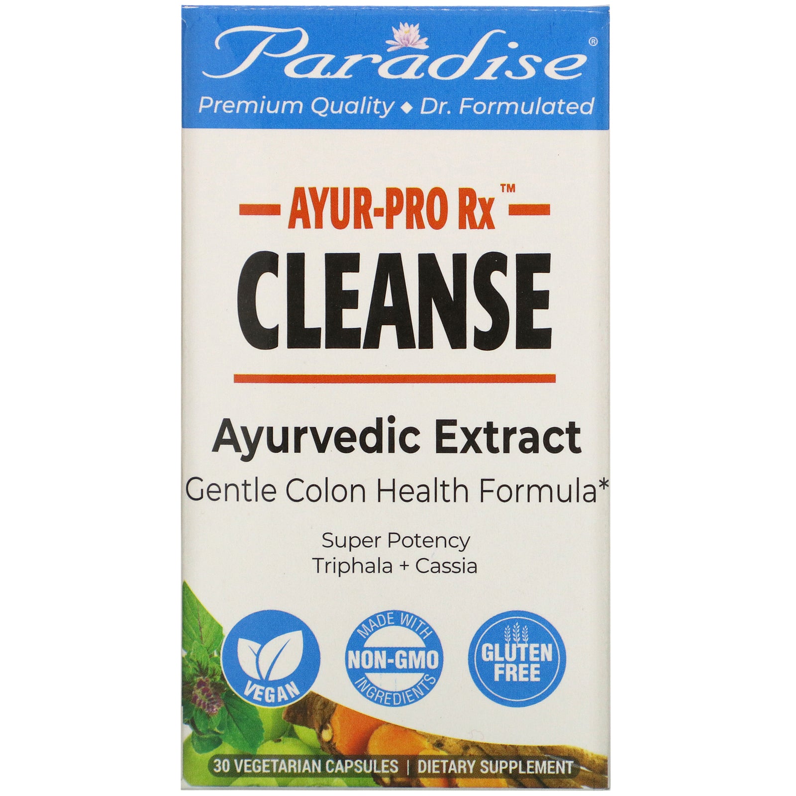 Paradise Herbs, AYRU-Pro Rx, Cleanse Vegetarian Capsules
