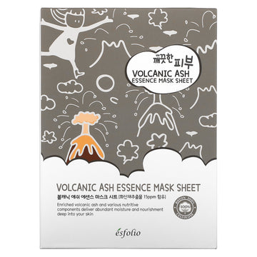 Esfolio, Volcanic Ash Essence Beauty Mask Sheet, 0.85 fl oz (25 ml) Each