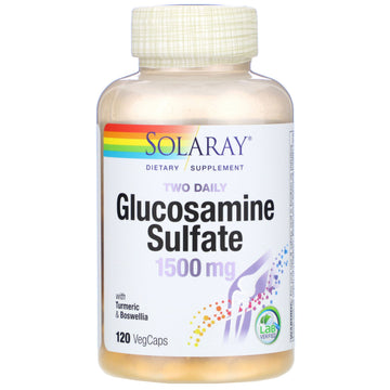 Solaray, Two Daily Glucosamine Sulfate with Turmeric & Boswellia, 1,500 mg