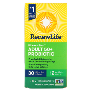 Renew Life, Ultimate Flora, Adult 50+ Probiotic, 30 Billion Live Cultures  Vegetarian Capsules