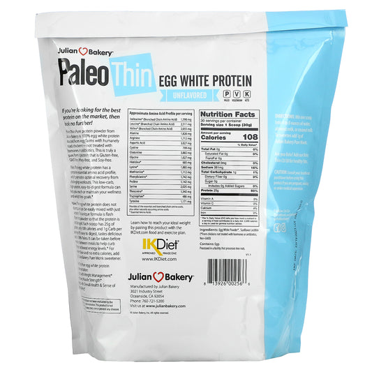 Julian Bakery, Paleo Thin, Egg White Protein, Unflavored (907 g)