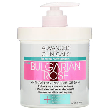 Advanced Clinicals, Anti-Aging Rescue Cream, Bulgarian Rose (454 g)