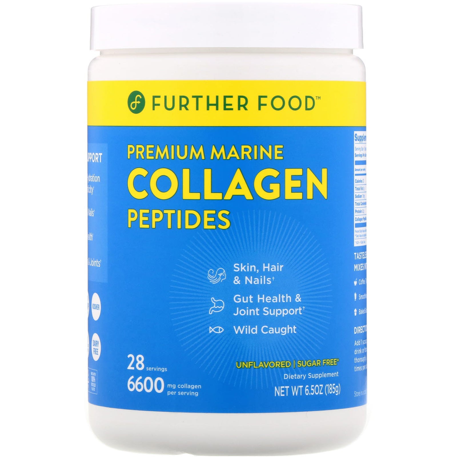 Further Food, Premium Marine Collagen Peptides, Unflavored