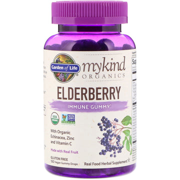 Garden of Life, MyKind Organics, Elderberry, Immune Gummy,  Vegan Gummy Drops