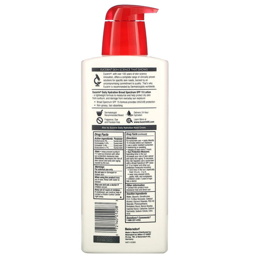 Eucerin, Daily Hydration Lotion, SPF 15, Fragrance Free (500 ml)