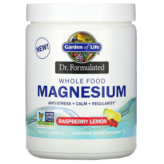 Garden of Life, Dr. Formulated, Whole Food Magnesium Powder, Raspberry Lemon