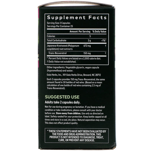 Gaia Herbs, Resveratrol 150 Vegan Liquid Phyto-Caps